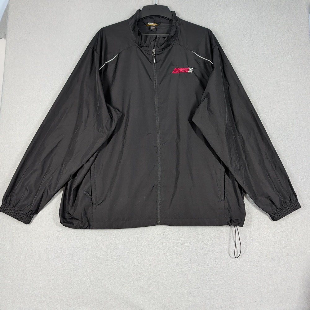 Advance Auto Parts Windbreaker Mens 3XL Black Full Zip Jacket Core 365 Coat